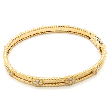 ヴァンクリーフアーペル Van Cleef & Arpels ペルレ クローバー ミディアム VCARP6X600 イエローゴールド K18YG ダイヤモンド 14038 ブレスレット 18K 750