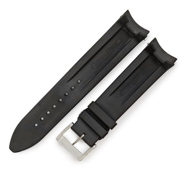 ジャガールクルト JAEGER LECOULTRE ブラック クロコダイル ステンレススチール 純正尾錠 腕時計パーツ 純正 替え ベルト ストラップ バンド バネ棒 尾錠付き 22mm ブラック 黒