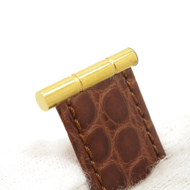 ブシュロン BOUCHERON リフレ用 クロコバンド ブラウン クロコダイル GP 純正バックル 腕時計パーツ 純正 替え ベルト ストラップ 本革 純正GP製バックル付き 17ｍｍ ブラウン 茶