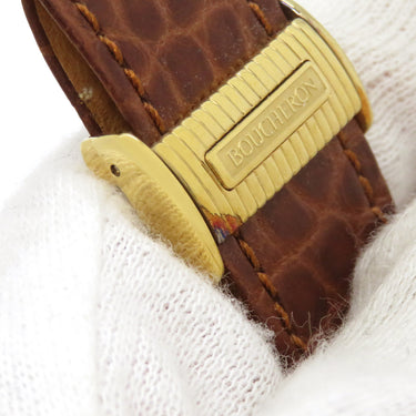 ブシュロン BOUCHERON リフレ用 クロコバンド ブラウン クロコダイル GP 純正バックル 腕時計パーツ 純正 替え ベルト ストラップ 本革 純正GP製バックル付き 17ｍｍ ブラウン 茶