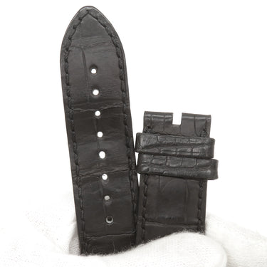 ヴァシュロン・コンスタンタン VACHERON CONSTANTIN 弓型 Rカン カーフエンド ブラック クロコダイル 腕時計パーツ 純正 替え クロコ ベルト ストラップ 予備 22ｍｍ 黒 ブラック