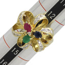 ノンブランド NON BRAND マルチカラーリング イエローゴールド K18YG リング 指輪 13号