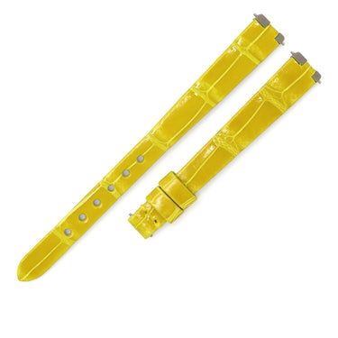 ヴァンクリーフアーペル Van Cleef & Arpels イエロー クロコダイル 腕時計パーツ 未使用 純正 替え クロコ ベルト バンド ストラップ 11ｍｍ バネ棒付き 艶 イエロー 黄色