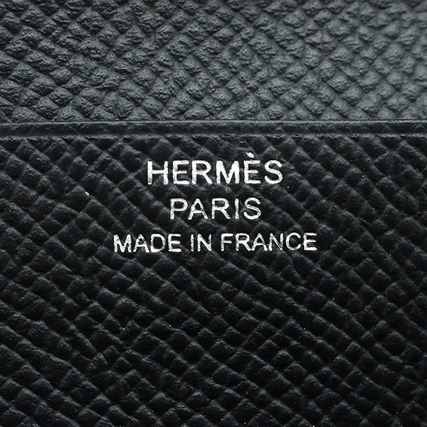 エルメス HERMES ベアンスフレ ブラック ヴォーエプソン 長財布 シルバー金具 黒 二つ折り財布