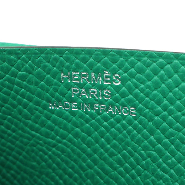 エルメス HERMES Hセリエ  ヴェールジェイド×モーヴシルベストル ヴォーエプソン カードケース 緑 ピンク バイカラー