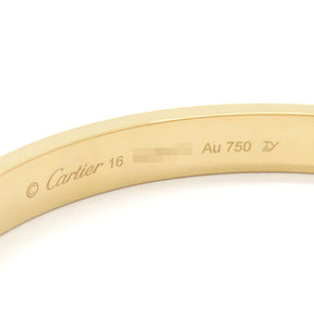 カルティエ Cartier LOVE ラブブレス B6067516 イエローゴールド K18YG #16 ブレスレット 750 18K 18金 バングル