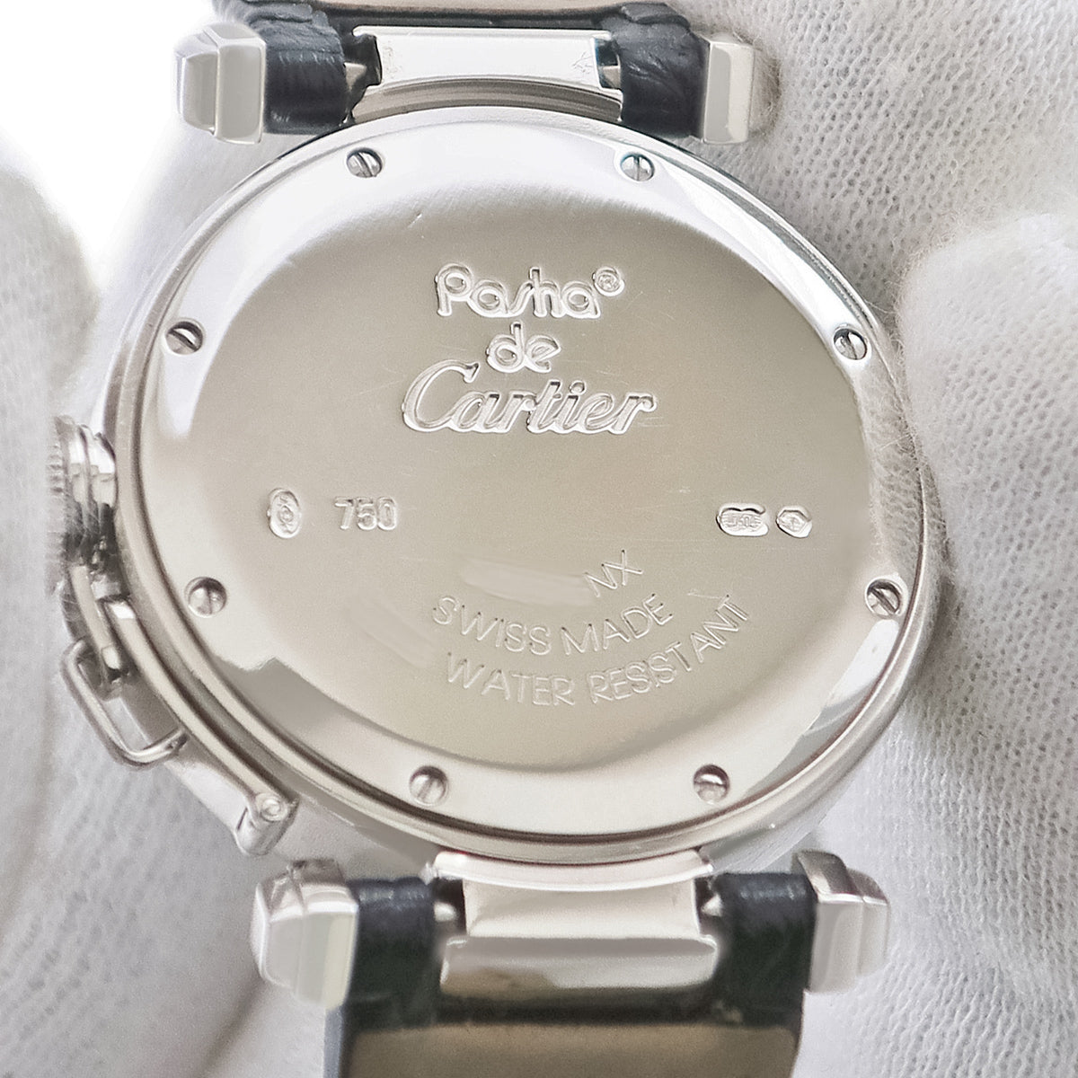 カルティエ Cartier パシャ 32ｍｍ WJ123221 クオーツ レディース K18WG無垢 純正ダイヤ シェル