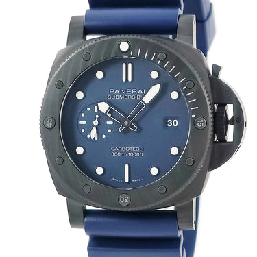 パネライ PANERAI サブマーシブル クアランタクアトロ カーボテック PAM01232 自動巻き メンズ 新品同様 Y番 ブルー