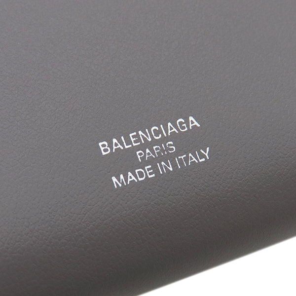 バレンシアガ BALENCIAGA エンベロープ コインパース 771310 グレー レザー コインケース シルバー金具 カードケース 小銭入れ