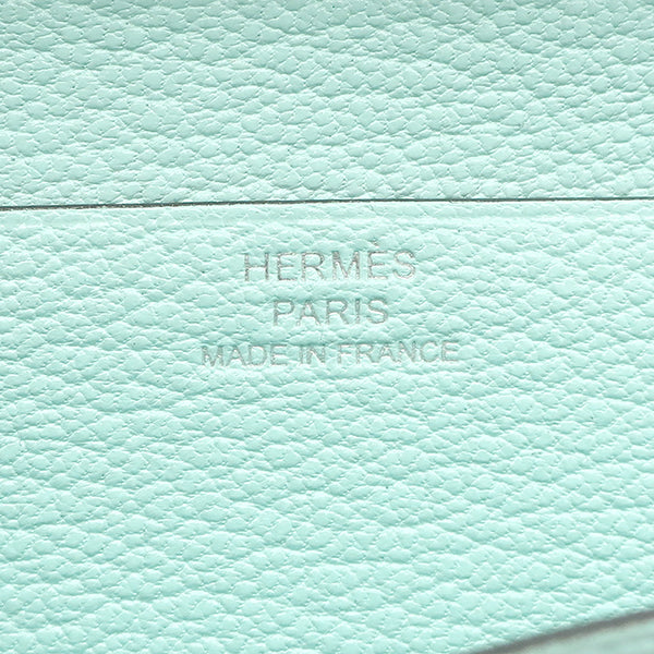 エルメス HERMES ベアンスフレ ブルー系 シェーブル 長財布 シルバー金具 新品 未使用 水色 二つ折り財布