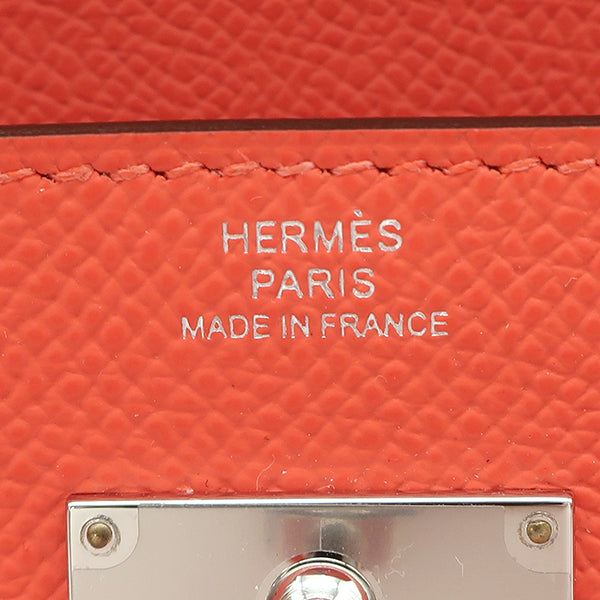 エルメス HERMES ケリーウォレット ロング トゥーゴー オレンジフィールド ヴォーエプソン 長財布 シルバー金具 ショルダー