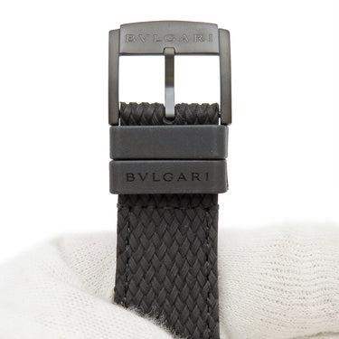 ブルガリ BVLGARI ブラック ラバー ステンレススチール 純正尾錠 腕時計パーツ 未使用 純正 替え ベルト ストラップ バンド 23ｍｍ バネ棒 尾錠付き ブラック 黒
