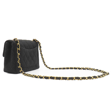 シャネル CHANEL ミニマトラッセ 17 チェーンショルダーバッグ ブラック コットン ショルダーバッグ ゴールド金具 黒 ココマーク