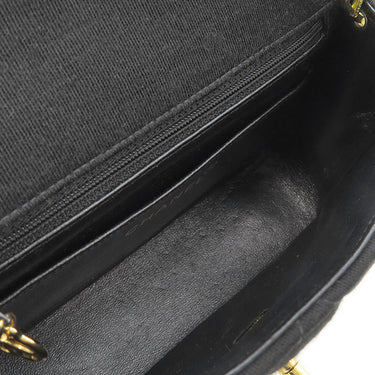 シャネル CHANEL ミニマトラッセ 17 チェーンショルダーバッグ ブラック コットン ショルダーバッグ ゴールド金具 黒 ココマーク