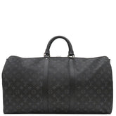 ルイヴィトン LOUIS VUITTON キーポル バンドリエール 55 M40605  モノグラムエクリプス モノグラムエクリプスキャンバス ボストンバッグ シルバー金具 旅行カバン 黒 グレー