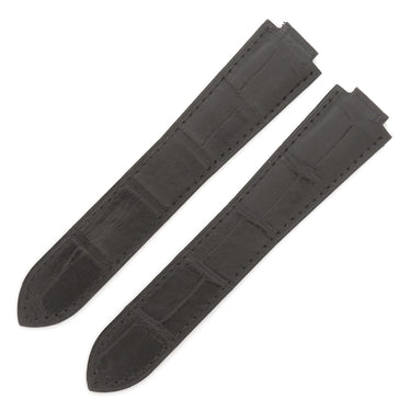 カルティエ Cartier バロンブルー用 クロコバンド ブラック クロコダイル 腕時計パーツ 純正 替え クロコ Dバックル用 ベルト ストラップ 22ｍｍ 黒