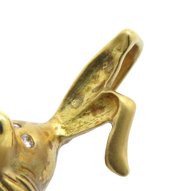 ノンブランド NON BRAND パール ダイヤ ウサギモチーフ イエローゴールド K18YG ペンダントトップ