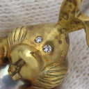 ノンブランド NON BRAND パール ダイヤ ウサギモチーフ イエローゴールド K18YG ペンダントトップ