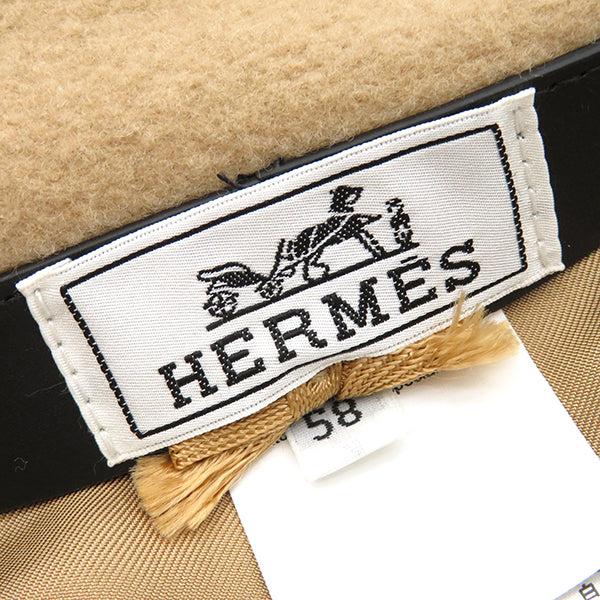 エルメス HERMES フェリシティ H222025N ベージュ ウール 13207 ベレー帽 ゴールド金具 新品 未使用 帽子 フェルト