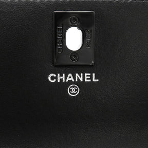 シャネル CHANEL トップハンドル ブラック ラムスキン チェーンウォレット ブラック金具 黒 チェーンショルダー 斜め掛け マトラッセ