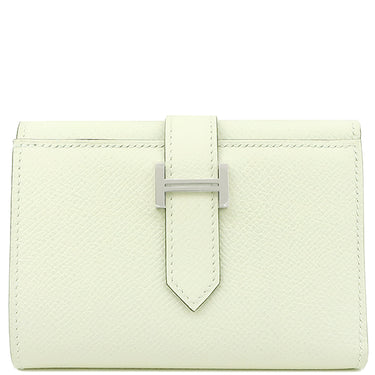 エルメス HERMES ベアン コンビネ ヴェールフィズ ヴォーエプソン 三つ折り財布 シルバー金具 新品 未使用 薄緑