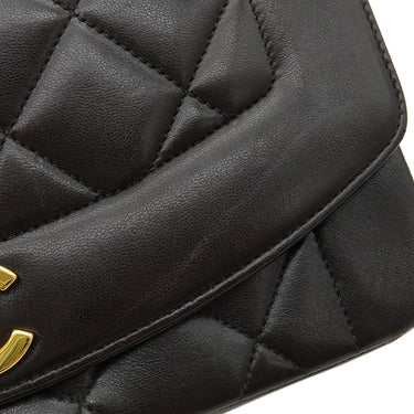 シャネル CHANEL ダイアナ 22 ブラック ラムスキン ショルダーバッグ ゴールド金具 黒 チェーンショルダー 肩掛け ヴィンテージ