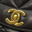 シャネル CHANEL ダイアナ 22 ブラック ラムスキン ショルダーバッグ ゴールド金具 黒 チェーンショルダー 肩掛け ヴィンテージ