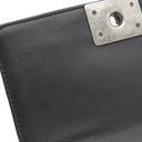 シャネル CHANEL ボーイシャネル  A67085 ブラック ベロア レザー ショルダーバッグ シルバー金具 黒 ミニ チェーンショルダー