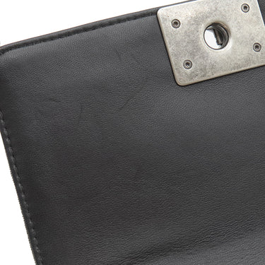 シャネル CHANEL ボーイシャネル  A67085 ブラック ベロア レザー ショルダーバッグ シルバー金具 黒 ミニ チェーンショルダー