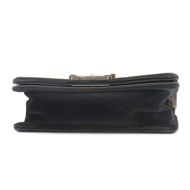シャネル CHANEL ボーイシャネル  A67085 ブラック ベロア レザー ショルダーバッグ シルバー金具 黒 ミニ チェーンショルダー