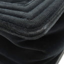 シャネル CHANEL ボーイシャネル  A67085 ブラック ベロア レザー ショルダーバッグ シルバー金具 黒 ミニ チェーンショルダー