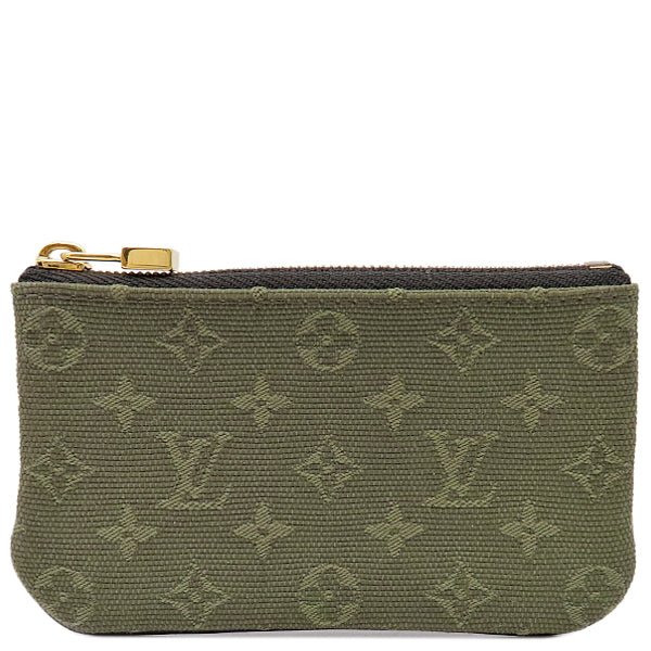 ルイヴィトン LOUIS VUITTON ポシェット クレ M92437 カーキ キャンバス コインケース ゴールド金具 キーチェーン付き 小銭入れ