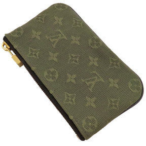 ルイヴィトン LOUIS VUITTON ポシェット クレ M92437 カーキ キャンバス コインケース ゴールド金具 キーチェーン付き 小銭入れ