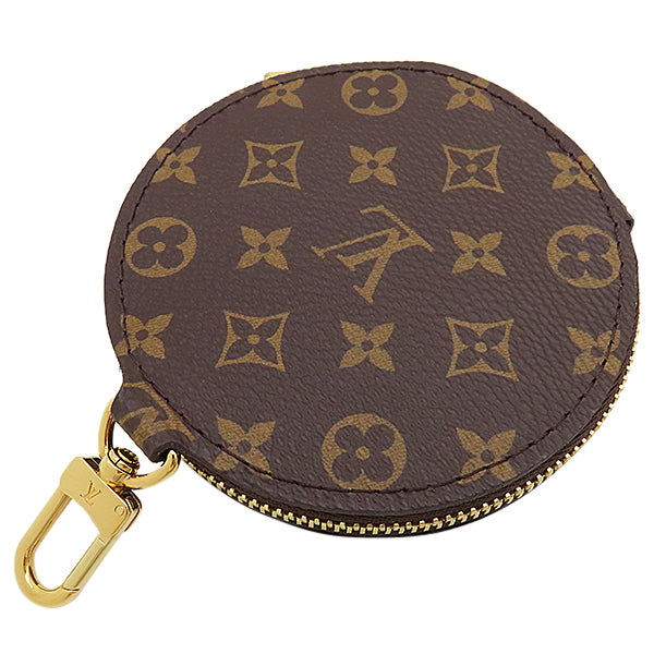 ルイヴィトン LOUIS VUITTON コインパース モノグラム モノグラムキャンバス コインケース ゴールド金具 茶 赤 バッグチャーム フック付き