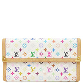 ルイヴィトン LOUIS VUITTON ポルトトレゾール インターナショナル M92659 ブロン モノグラムマルチカラー 長財布 ゴールド金具 白 三つ折り