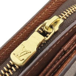 ルイヴィトン LOUIS VUITTON コンパクトジップ M61667 モノグラム モノグラムキャンバス 二つ折り財布 ゴールド金具 茶