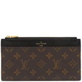 ルイヴィトン LOUIS VUITTON スリム パース M80348 モノグラム×ブラック モノグラムキャンバス レザー 長財布 ゴールド金具 茶 黒 バッグインバッグ カード入れ コインケース 小銭入れ