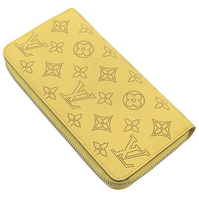 ルイヴィトン LOUIS VUITTON ジッピー ウォレット M82501 ジョーヌ モノグラムマヒナ 長財布 シルバー金具 黄色 ピンク バイカラー ラウンドファスナー