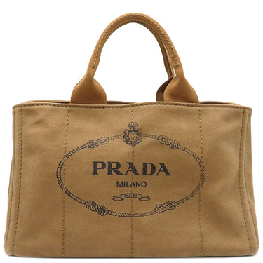 プラダ PRADA カナパ BN2642 ブラウン系 キャンバス 2WAYバッグ ゴールド金具 茶 ベージュ ハンドバッグ ショルダーバッグ