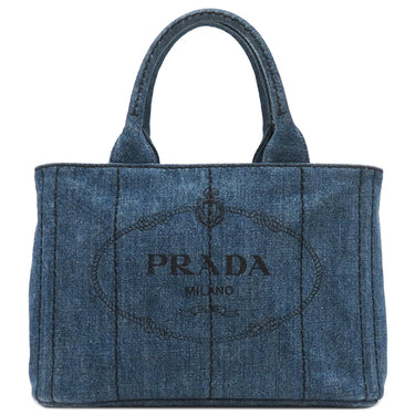 プラダ PRADA カナパ 1BG439 ブルー デニム 2WAYバッグ ゴールド金具 青 デニム ハンドバッグ ショルダーバッグ