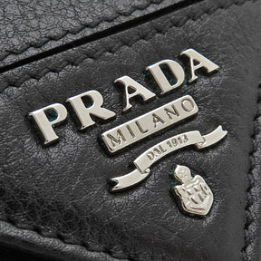 プラダ PRADA ロゴ メタル 6連 2M0025 NERO レザー キーケース シルバー金具 鍵入れ 黒