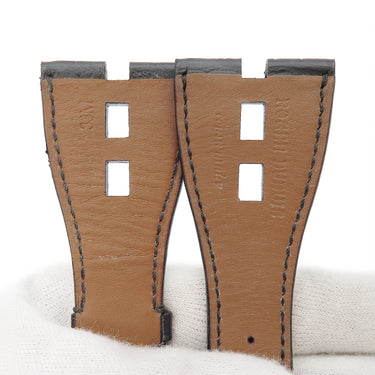 ロジェデュブイ ROGER DUBUIS トゥーマッチ用 クロコバンド ブラック クロコダイル 腕時計パーツ 純正 替え ベルト ストラップ 33mm ブラック 黒