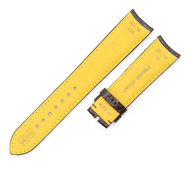 ブライトリング BREITLING ブラウン クロコダイル 腕時計パーツ 新品同様 純正 替え クロコ ベルト バンド ストラップ シャイニー 艶 20mm ブラウン 茶