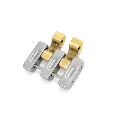 カルティエ Cartier パンテール MM用 コマ ゴールド×シルバー ステンレススチール K18YG 腕時計パーツ 純正 K18YG×SS コンビ 1コマ パーツ 旧型 15ｍｍ 5連