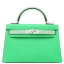 エルメス HERMES ミニケリードゥ タッチ ヴェールコミック×ヴェールドー アリゲーター ヴォーマダム 2WAYバッグ シルバー金具 緑 クロコ