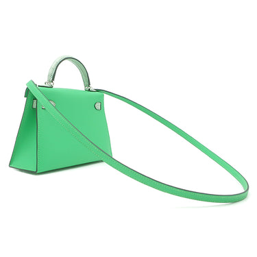 エルメス HERMES ミニケリードゥ タッチ ヴェールコミック×ヴェールドー アリゲーター ヴォーマダム 2WAYバッグ シルバー金具 緑 クロコ