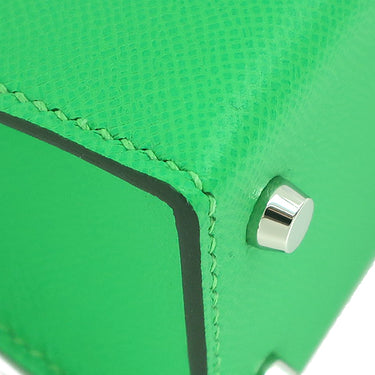 エルメス HERMES ミニケリードゥ タッチ ヴェールコミック×ヴェールドー アリゲーター ヴォーマダム 2WAYバッグ シルバー金具 緑 クロコ