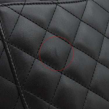 シャネル CHANEL カンボンライン A25167 ブラック×ホワイト レザー トートバッグ シルバー金具 黒 ピンク キルティング ココマーク