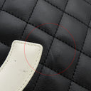 シャネル CHANEL カンボンライン A25167 ブラック×ホワイト レザー トートバッグ シルバー金具 黒 ピンク キルティング ココマーク