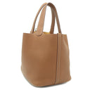 エルメス HERMES ピコタンロックMM ゴールド トリヨンクレマンス ハンドバッグ シルバー金具 茶 鍵欠品